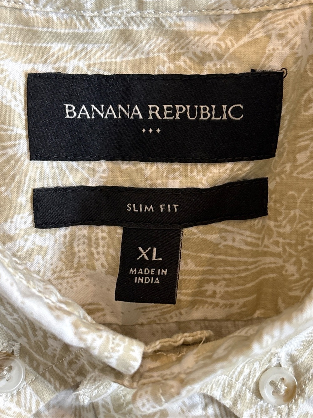 Banana Republic Button Down Men’s Short Sleeve Shirt XL Floral Preppy Slim Fit - Picture 7 of 11